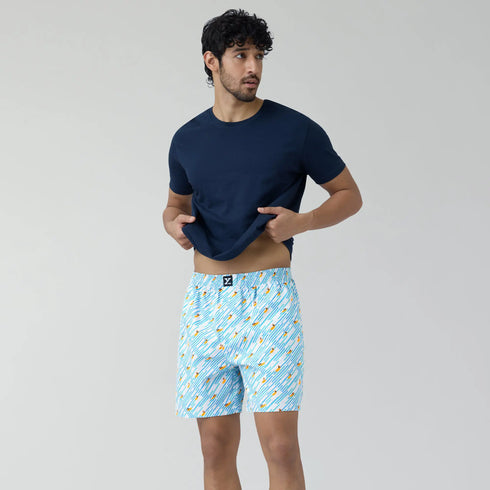 XYXX Surf Super Combed Cotton Boxer Shorts Surfing Blue