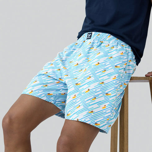 XYXX Surf Super Combed Cotton Boxer Shorts Surfing Blue