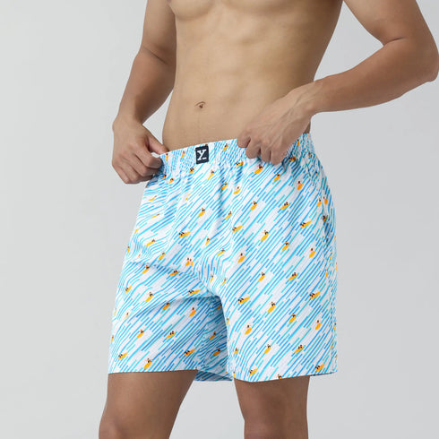 XYXX Surf Super Combed Cotton Boxer Shorts Surfing Blue