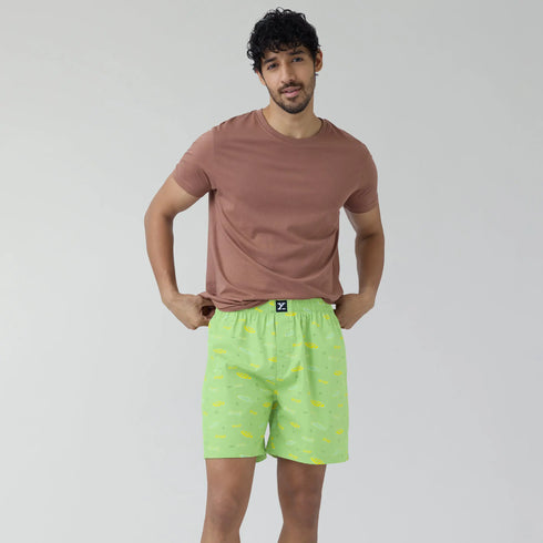 XYXX Surf Super Combed Cotton Boxer Shorts Wave Green