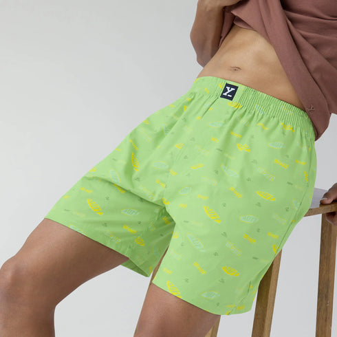 XYXX Surf Super Combed Cotton Boxer Shorts Wave Green