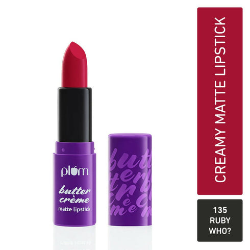 Plum Butter Crème Matte Lipstick Ruby Who? 135 | Cool Toned Red