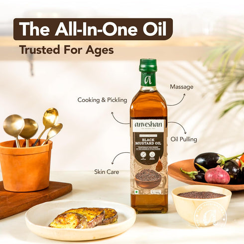 Anveshan Wood Pressed Black Mustard Oil