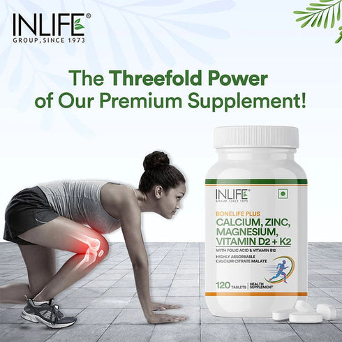 Inlife Calcium Zinc Magnesium Vitamin D2+K2 Tablets