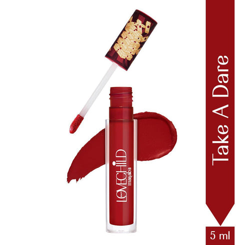 LoveChild Take A Dare | Game On! Mad|Matte Liquid Lipstick Blood Red | Transfer|proof