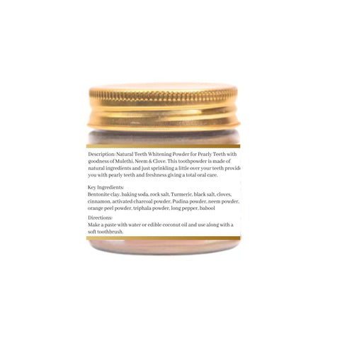 Natuur Natural Teeth Whitening Powder Pearly Teeth (Mulethi, Neem & Clove)100g