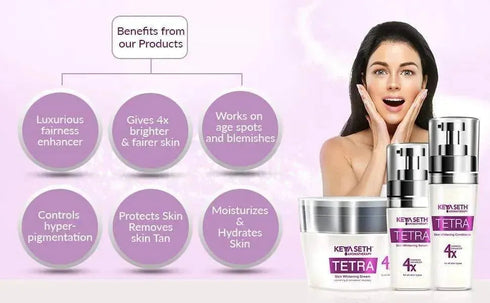 Keya Seth Aromatherapy Tetra 4X Skin Whitening Combo kit
