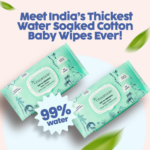 Omumsie 99% Water Thickest Baby Wipes Pack of 2