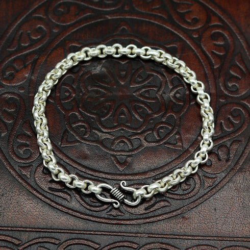 925 sterling silver customized rolo link chain bracelet stylish unisex gifting jewelry nsbr185
