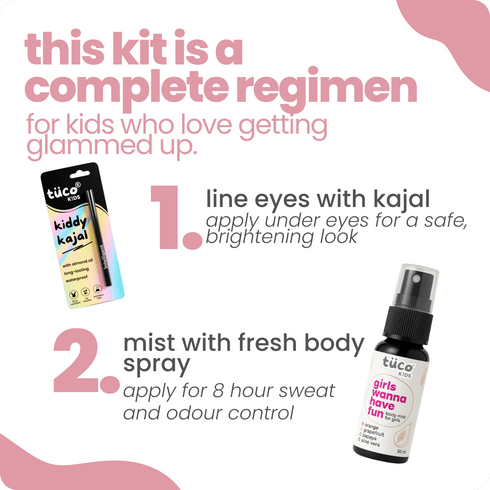 Tuco Everyday Essentials Natural Body Mist + Kajal for Kids