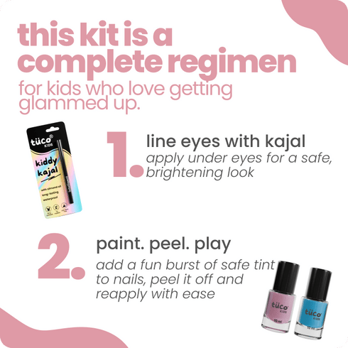 Tuco nontoxic makeup giftpack for kids Nail Paint + Kajal
