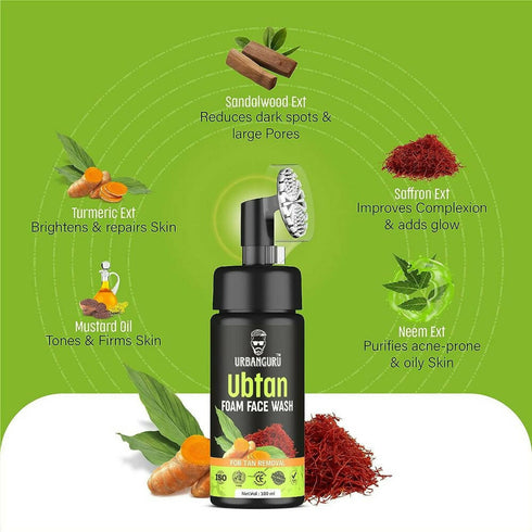 Urbanguru Men's Ubtan Foaming Face Wash