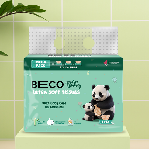 BECO Ultra Soft Baby Tissues 3 ply 100 Pulls Pack of 3