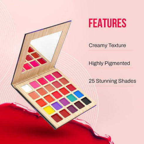 Colors Queen Lip Palette with 25 Creamy Matte & Vibrant Shades