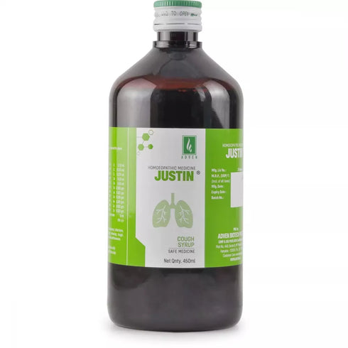 Adven Justin Cough Syrup Ideal Cough Reliver 450ml