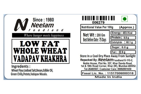 Neelam Foodland Whole Wheat Vadapav Khakhra