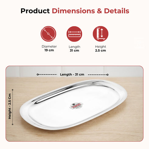 Vinod Stainless Steel Salad Tray with Highest Grade Stainless Steel Mirror Finish Tough and Strong Rust free and Dishwasher Safe