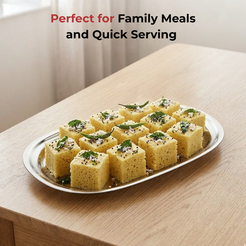 Vinod Stainless Steel Salad Tray with Highest Grade Stainless Steel Mirror Finish Tough and Strong Rust free and Dishwasher Safe