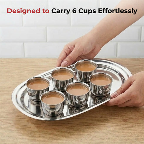 Vinod Stainless Steel Salad Tray with Highest Grade Stainless Steel Mirror Finish Tough and Strong Rust free and Dishwasher Safe