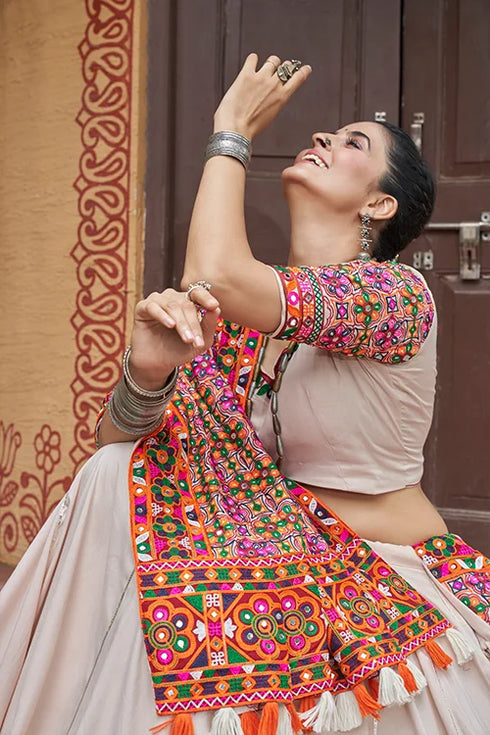 Shubhkala Viscose Rayon Navratri Chaniya Choli with Heavy Embroidered Dupatta