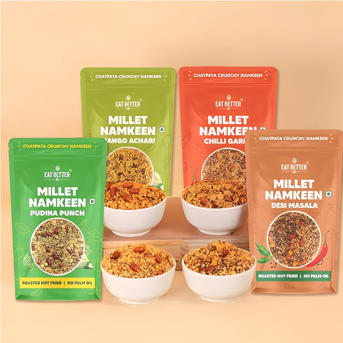 Eat Better Co – Millet Namkeen Combo – Four Flavours – Desi Masala
