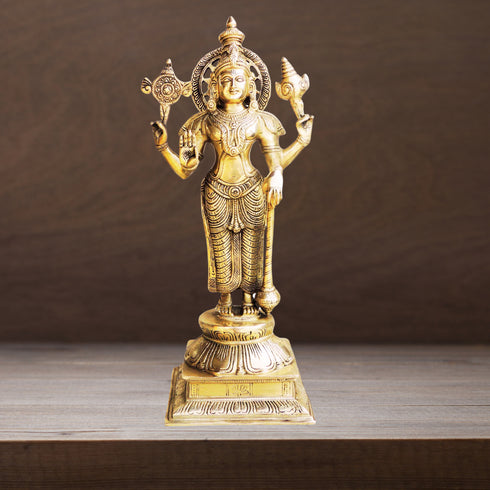 Brass Vishnu Ji God Idol Statue 5.68Kg