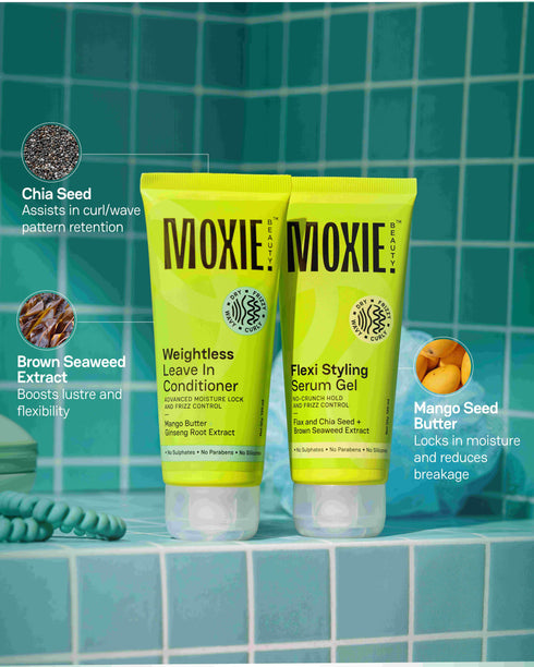 Moxie Beauty Wavy Vibe Setter Duo for Wavy Hair (Leave-In + Gel)