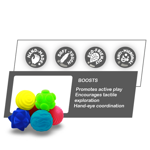 Rubbabu Sensory 4" Ball Assortment (Set of 6)