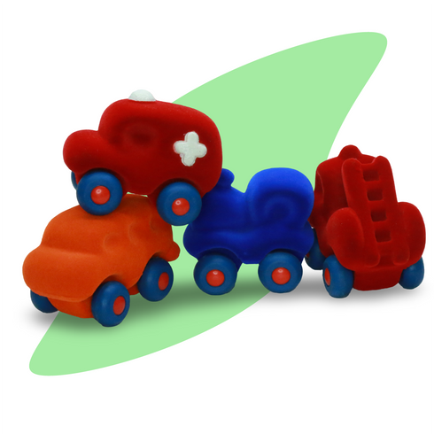 Rubbabu Colourful Micro Vehicles (Set of 4)