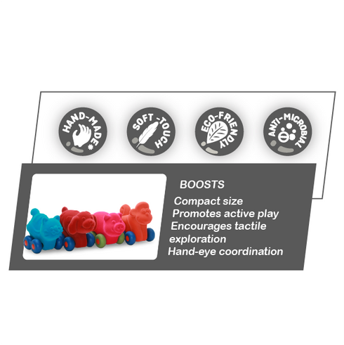 Rubbabu Bright Colour Micro Aniwheelies (Set of 4)