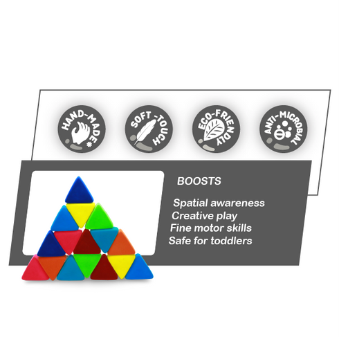 Rubbabu Just Triangles (Set of 16) - Soft, Squishy Building Blocks