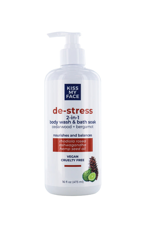 Kiss My Face De Stress 2 in 1 Body Wash & Bath Soak Cedarwood Bergamot
