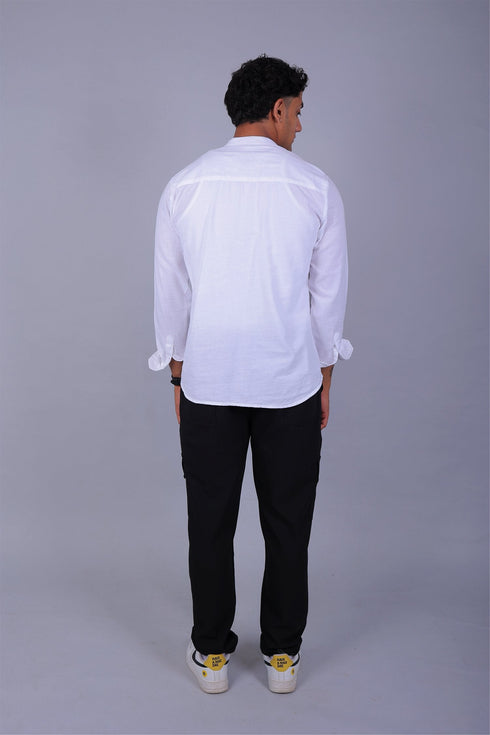 Veshbhoshaa Bluebird Men'S Short Kurta In White - 100% Pure Cotton
