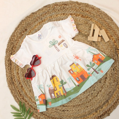 Bachpan kids wear New Born Frocks-White