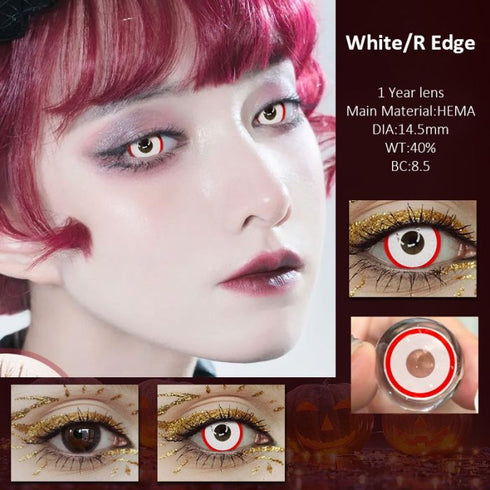 White R Edge Contacts Lens