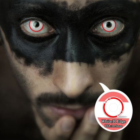 White R Edge Contacts Lens