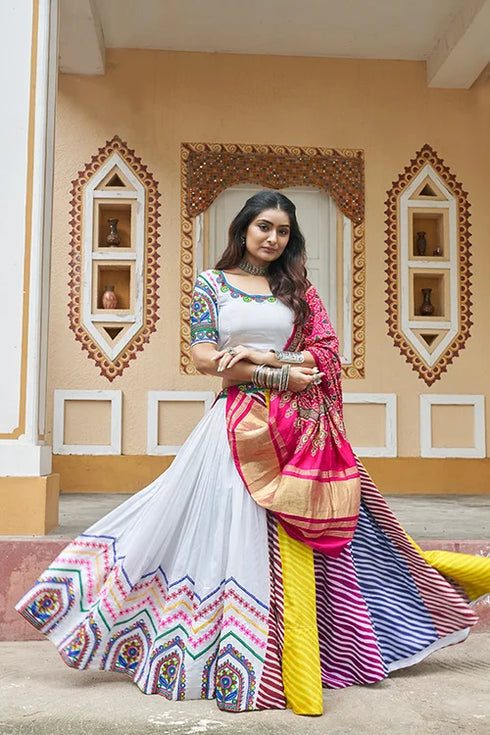 Shubhkala The Exclusive Navratri Special Flor Print Chnaiya Choli for Women