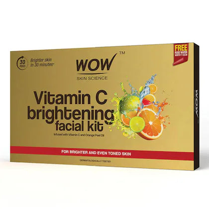 WOW Skin Science Vitamin C Brightening Facial Kit with Rose Water