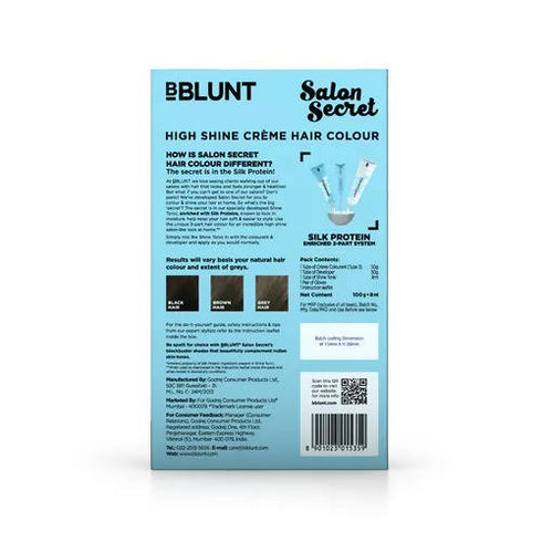 BBlunt Salon Secret High Shine Crème Hair Colour - Natural Black