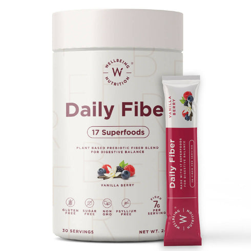 Wellbeing Nutrition Daily Fiber Powder Vanilla Berry Flavor