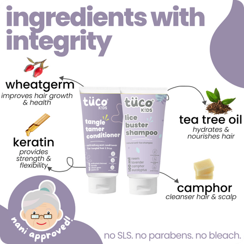 Tuco Natural Lice Shampoo + hair conditioner for kids