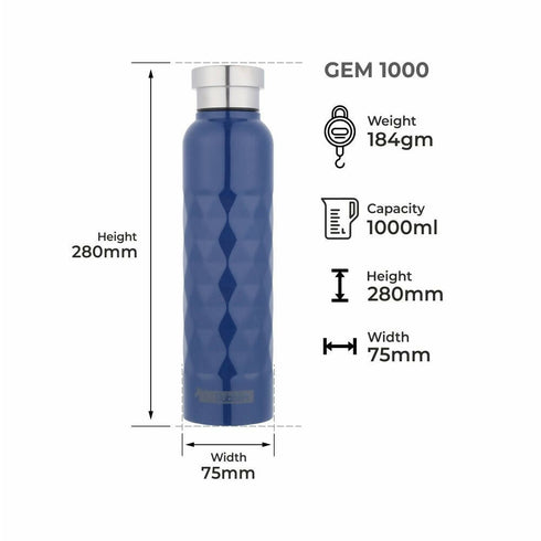 Dubblin Gem Stainless Steel Fridge Water Bottle