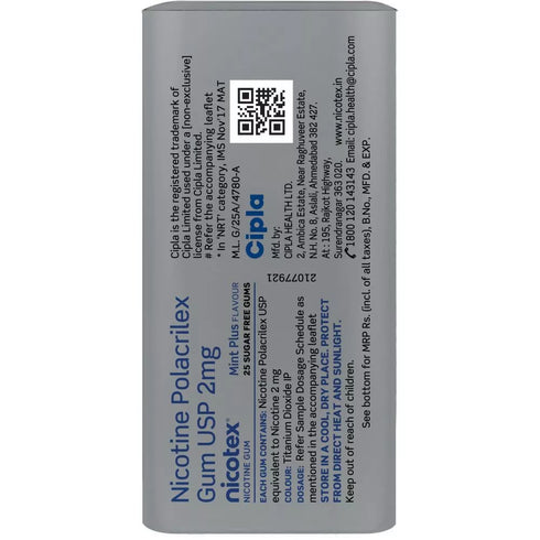 Nicotex Chewing Gums 2mg Sugar Free Mint