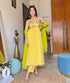 Kzari Yellow Georgette Anarkali Suit with Embroidered Dupatta