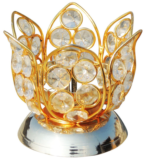 Brass Oil Lamp Deepak With Crystal 0.19kg