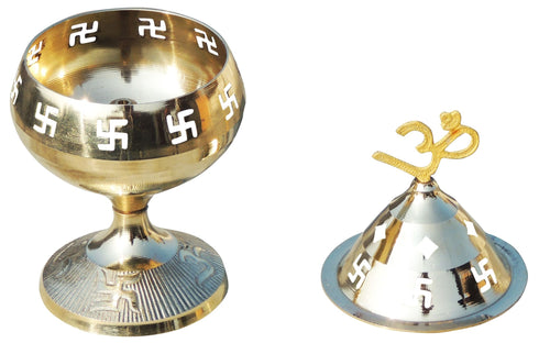 Brass Table Oil Lamp Om Pakija Deepak 0.16kg