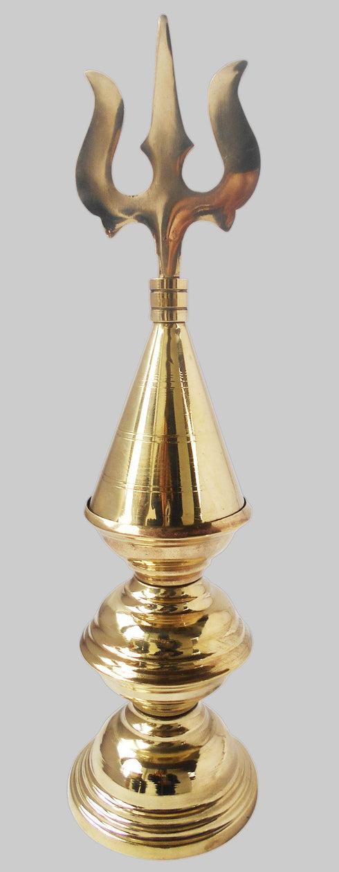 Brass Solid Trishul Kalash 0.44Kg