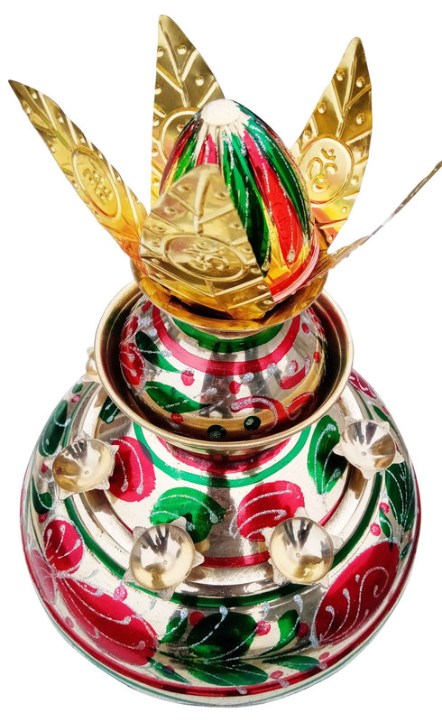 Multicolored Brass Mangal Kalash 1.84Kg