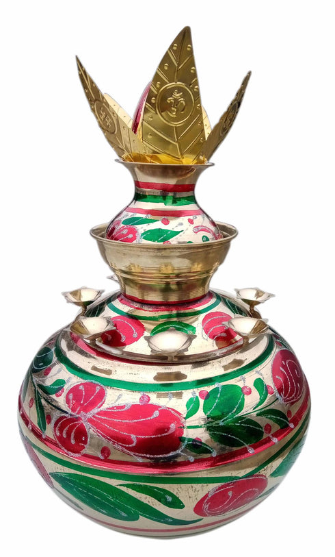 Multicolored Brass Mangal Kalash 1.84Kg