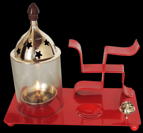 Iron And Brass Swastik Chimney Deepak 0.34Kg
